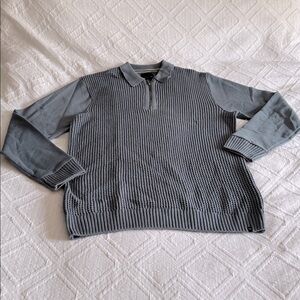 Joe's Jeans Men's Blue Gray Quarter Zip Textured Knit Sweater Medium